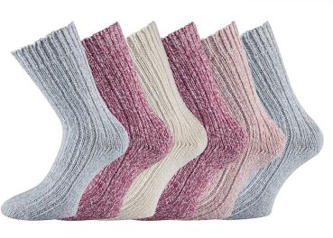 3 Paar TippTexx 24 Damen Norwegersocken in schönen Pastellfarben